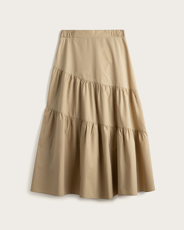 Falda Larga Mujer Flowy - Camel