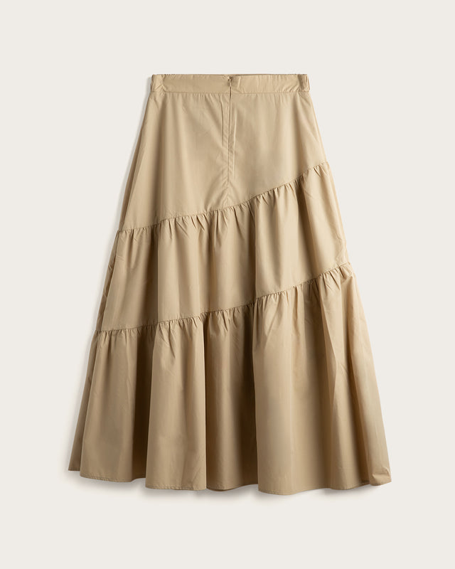 Falda Larga Mujer Flowy - Camel