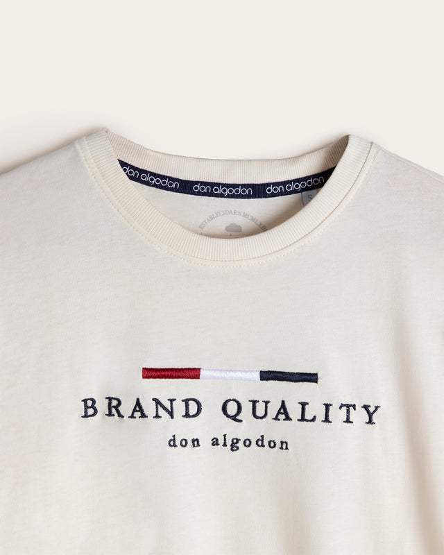 Camiseta Bordada Algodón