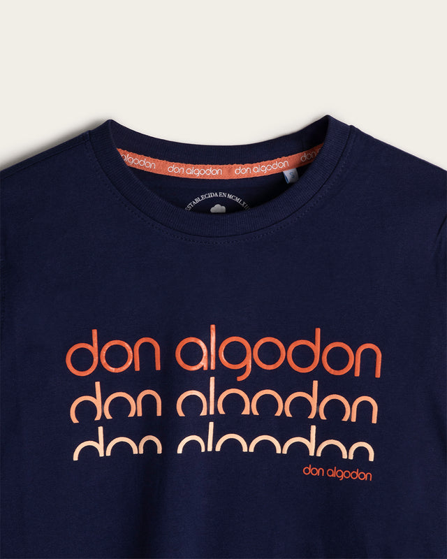 Camiseta Estampado en Relieve Algodón