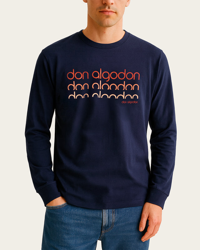 Camiseta Estampado en Relieve Algodón