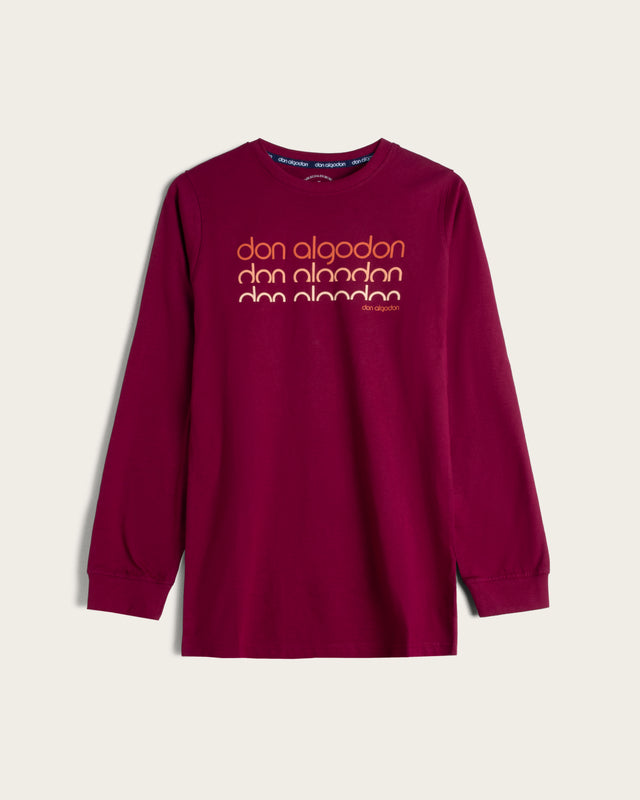 Camiseta Estampado en Relieve Algodón