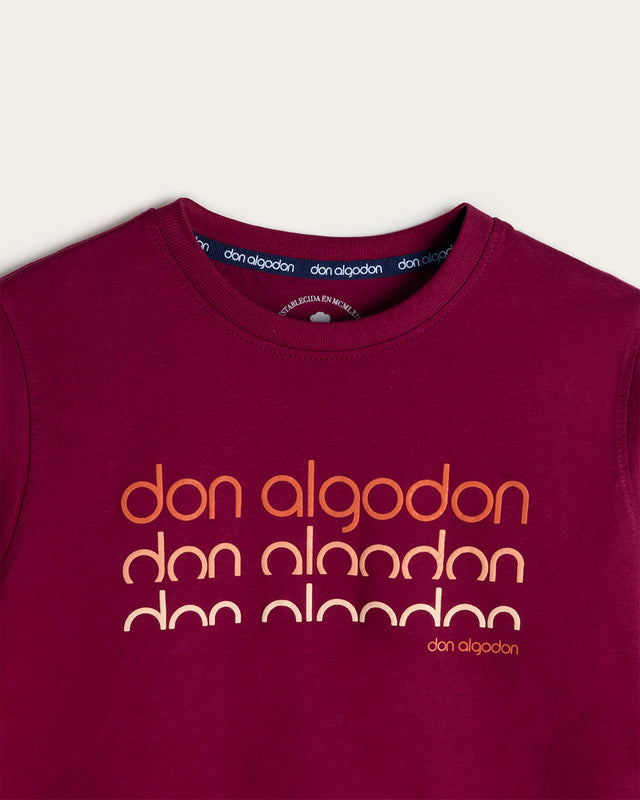 Camiseta Estampado en Relieve Algodón