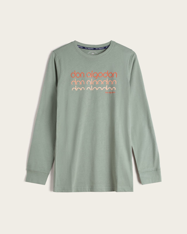 Camiseta Estampado en Relieve Algodón