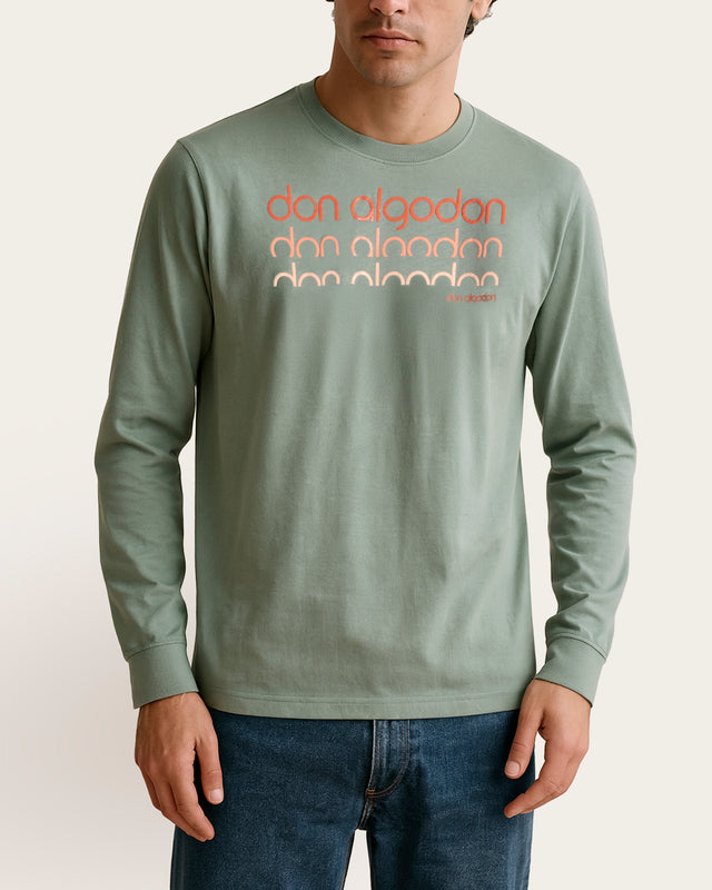 Camiseta Estampado en Relieve Algodón