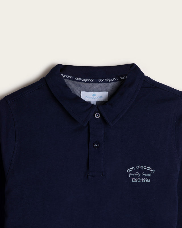 Polo Liso Bordado Algodón