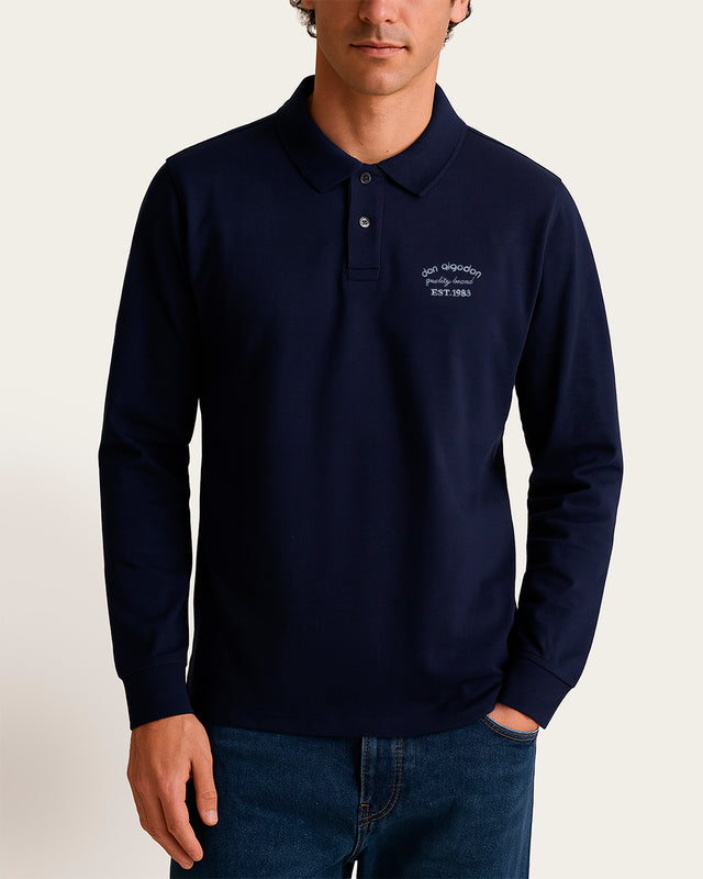Polo Liso Bordado Algodón