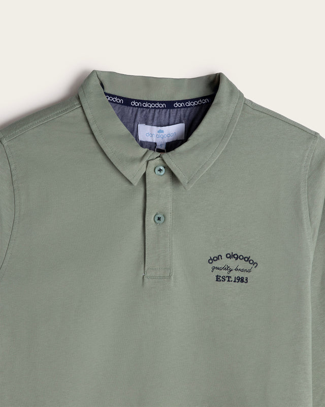 Polo Liso Bordado Algodón
