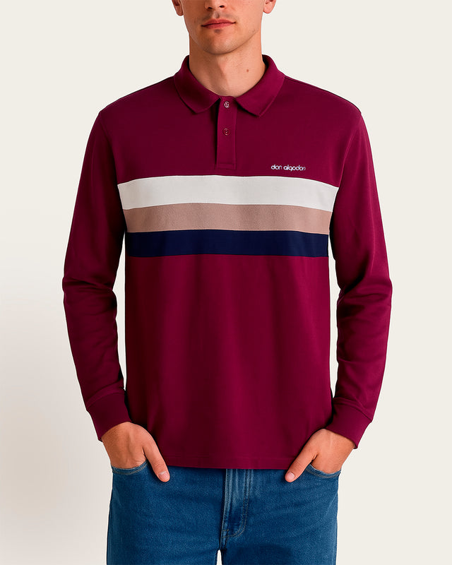 Polo Cortes Pecho Algodón