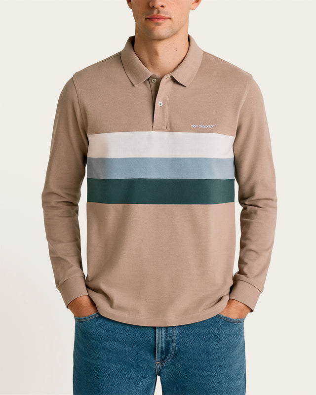 Polo Cortes Pecho Algodón