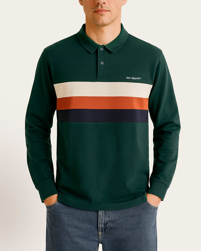 Polo Cortes Pecho Algodón