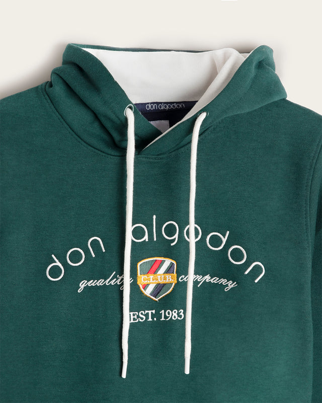Sudadera con Capucha Bordada Algodón