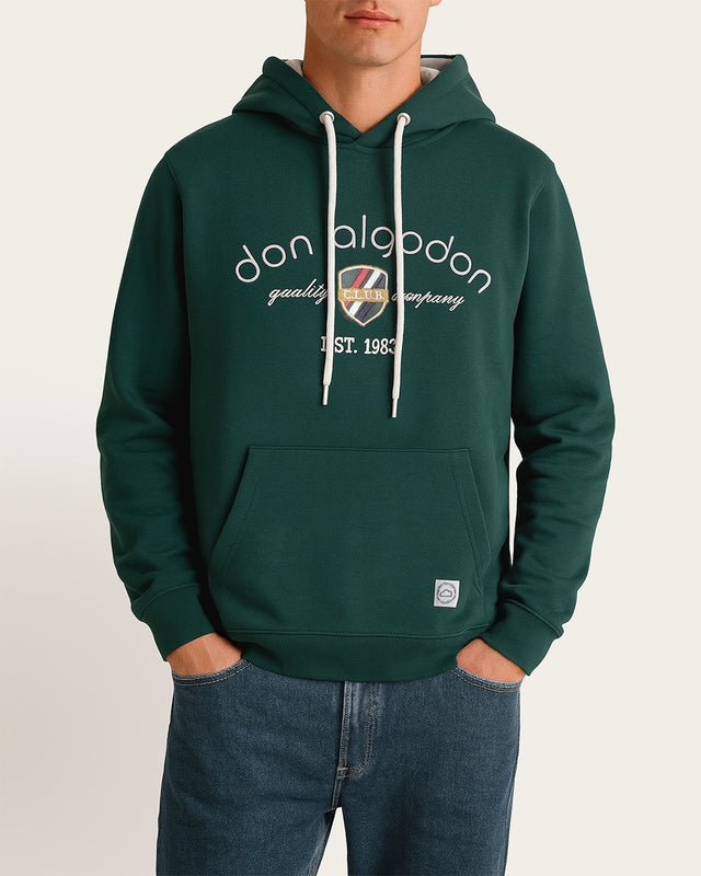 Sudadera con Capucha Bordada Algodón