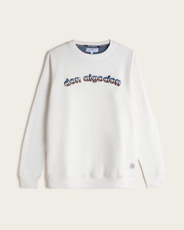 Sudadera Cuello Redondo Bordado 3D Algodón