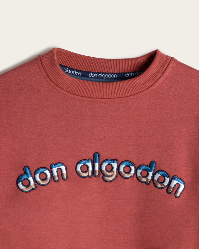 Sudadera Cuello Redondo Bordado 3D Algodón