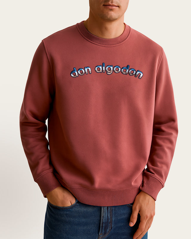 Sudadera Cuello Redondo Bordado 3D Algodón