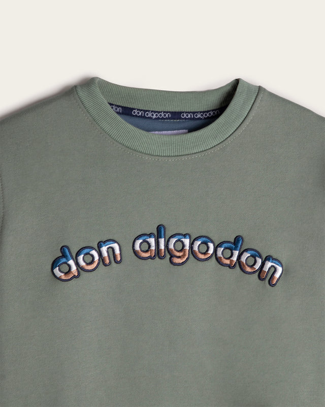 Sudadera Cuello Redondo Bordado 3D Algodón