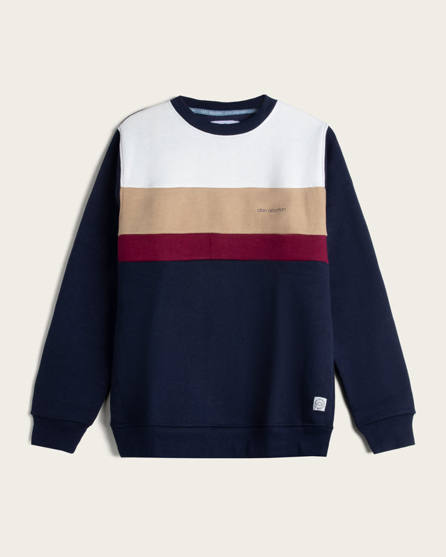 Sudadera Cuello Redondo Paneles Algodón