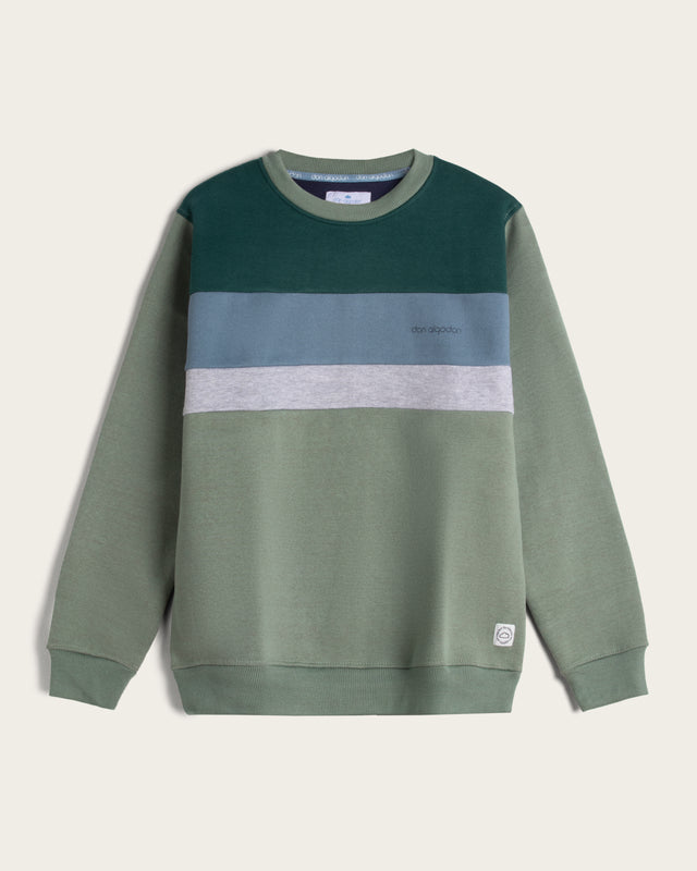 Sudadera Cuello Redondo Paneles Algodón