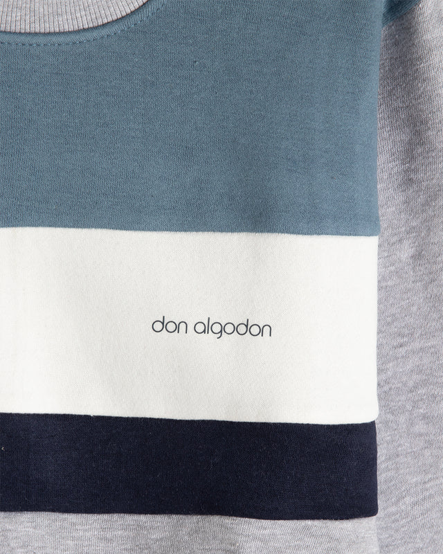 Sudadera Cuello Redondo Paneles Algodón