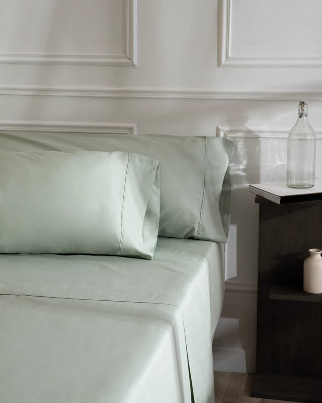 Taie d'oreiller en percale - Coton 180 fils - Vert Mer
