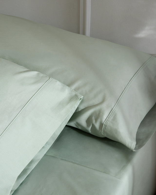 Percale Flat Sheet - 180 Thread Count Cotton - Sea Green