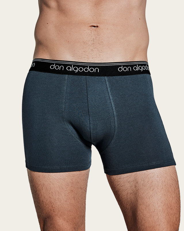 Caleçon Boxer Classique - Coton - Marine/Vert