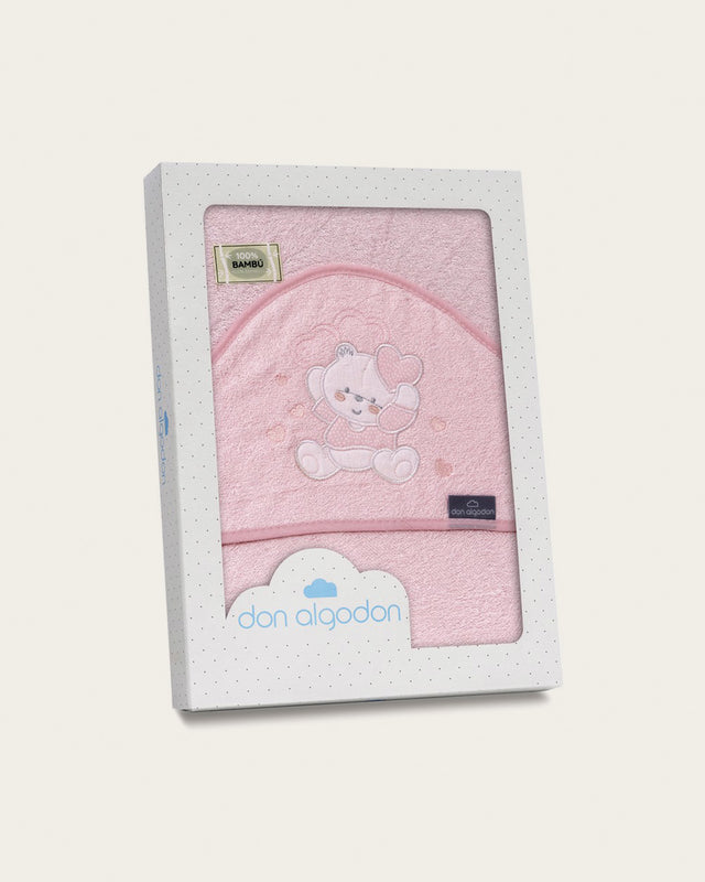 Capa de Baño Bebé Oso - Rosa