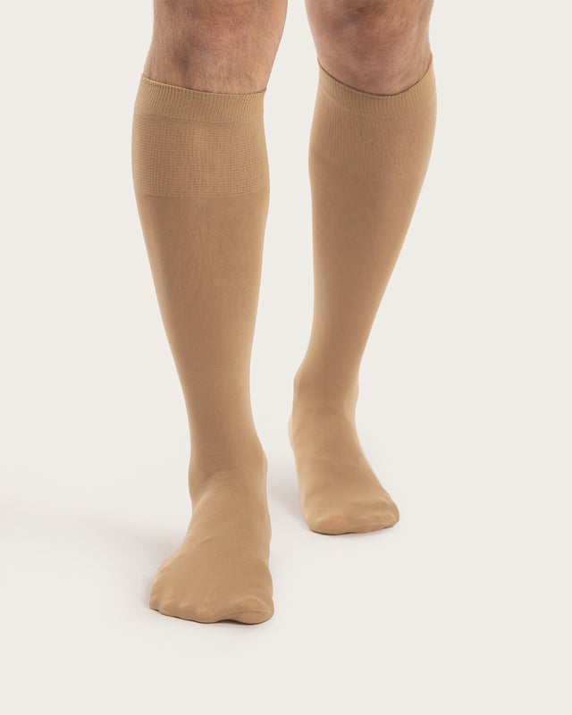 2 Pares Calcetines Ejecutivos - 70 Deniers - Beige