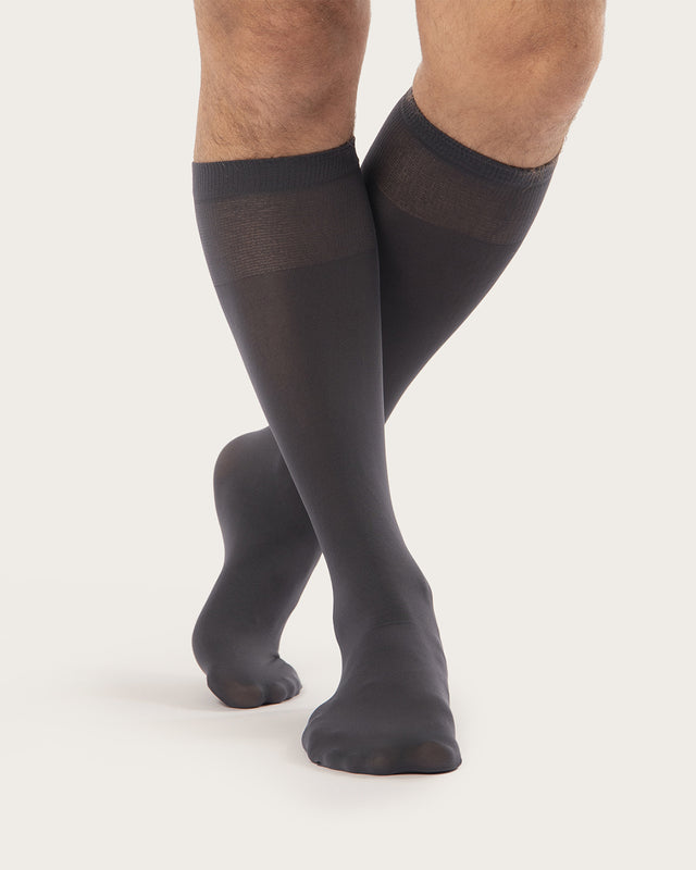 2 Pares Calcetines Ejecutivos - 70 Deniers - Gris Antracita