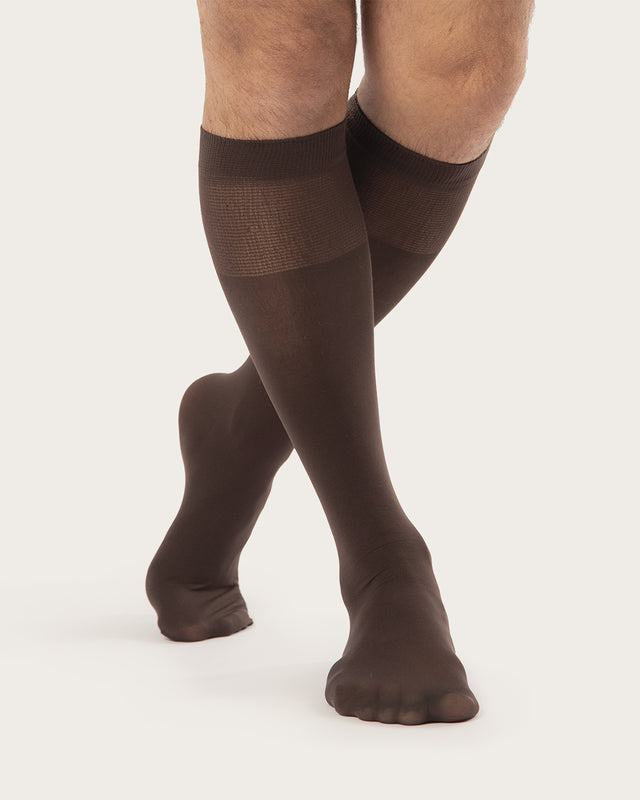 2 Pares Calcetines Ejecutivos - 70 Deniers - Marrón Chocolate