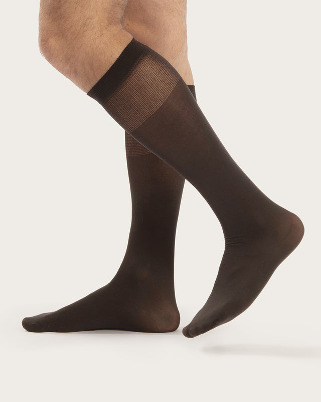 2 Pares Calcetines Ejecutivos - 70 Deniers - Marrón Chocolate