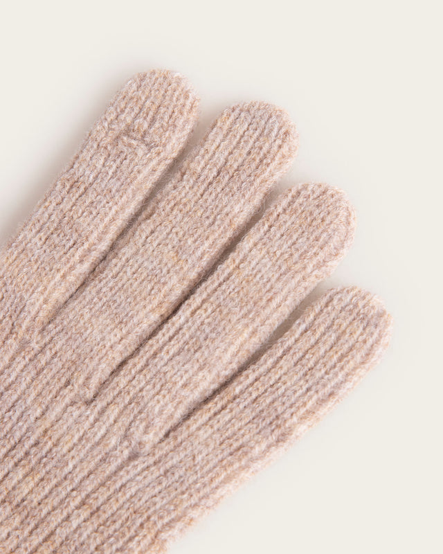 Guantes de Punto con Volante - Beige