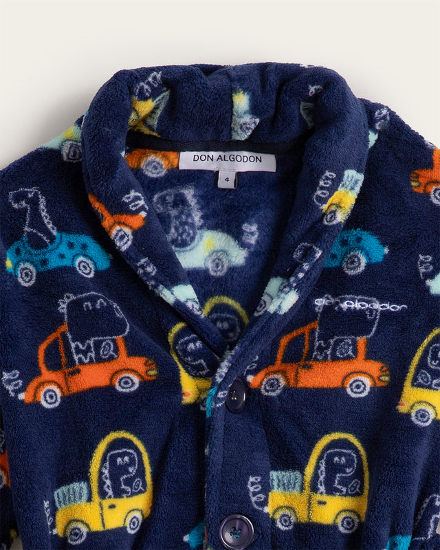 Bata de niño Dinosaurios - Azul Marino