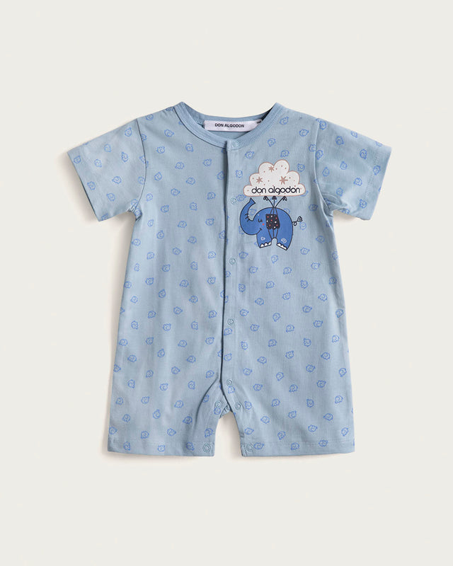 Pelele Bebé Elefante - Algodón - Azul