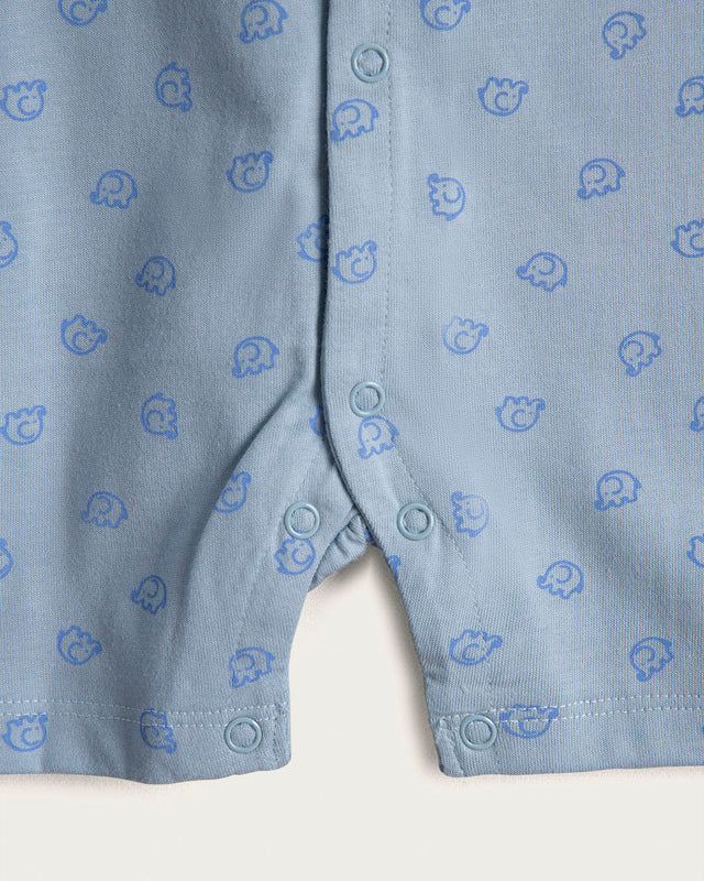 Pelele Bebé Elefante - Algodón - Azul