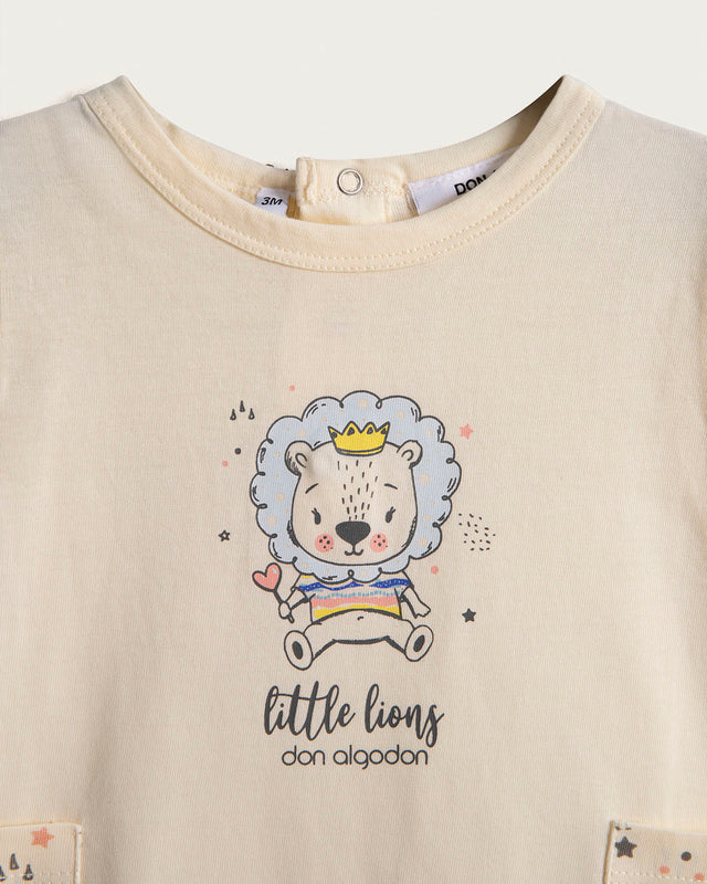 Pelele Bebé Lion - Algodón - Amarillo