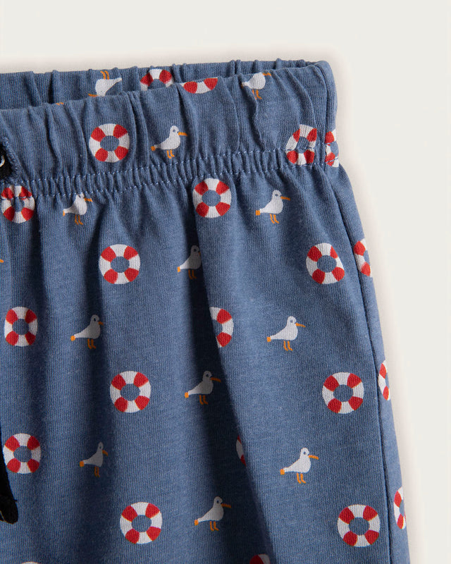 Pyjashort Enfant Garçon Bateau - Coton - Gris