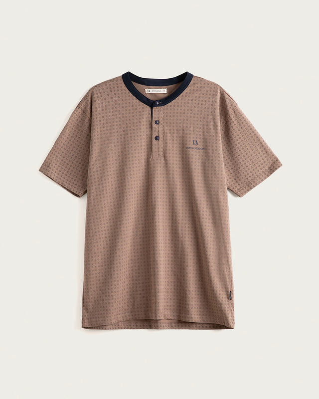 Pijama Corto Hombre Sunset - Algodón - Marrón