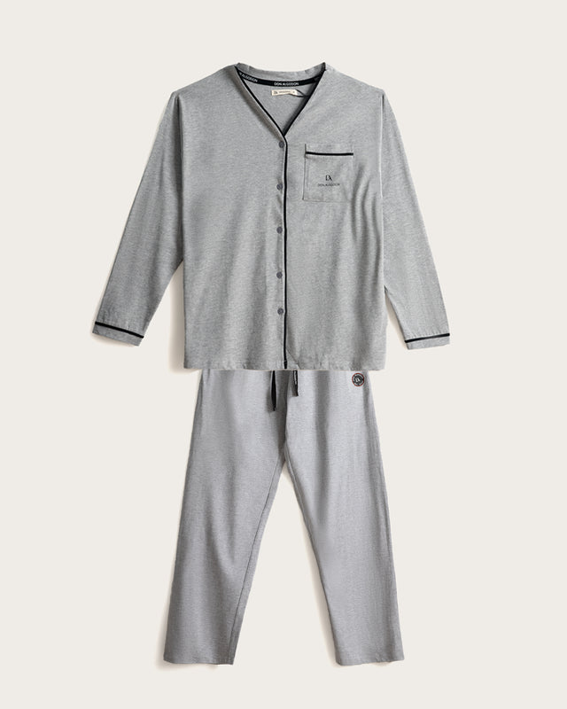 Pijama Largo Hombre Island - Algodón - Gris
