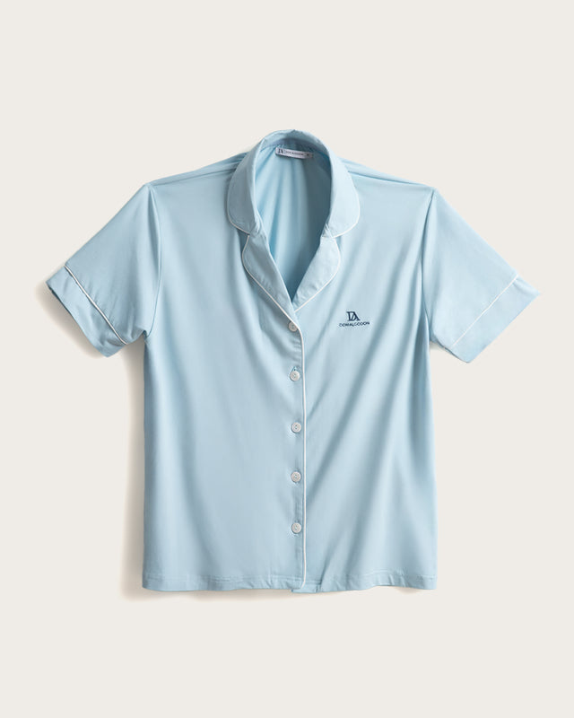 Pijama Corto Mujer Botones - Azul Bebé