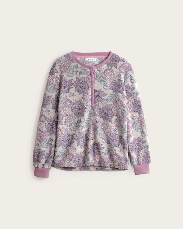 Pijama Largo Mujer Paisley - Rosa Empolvado