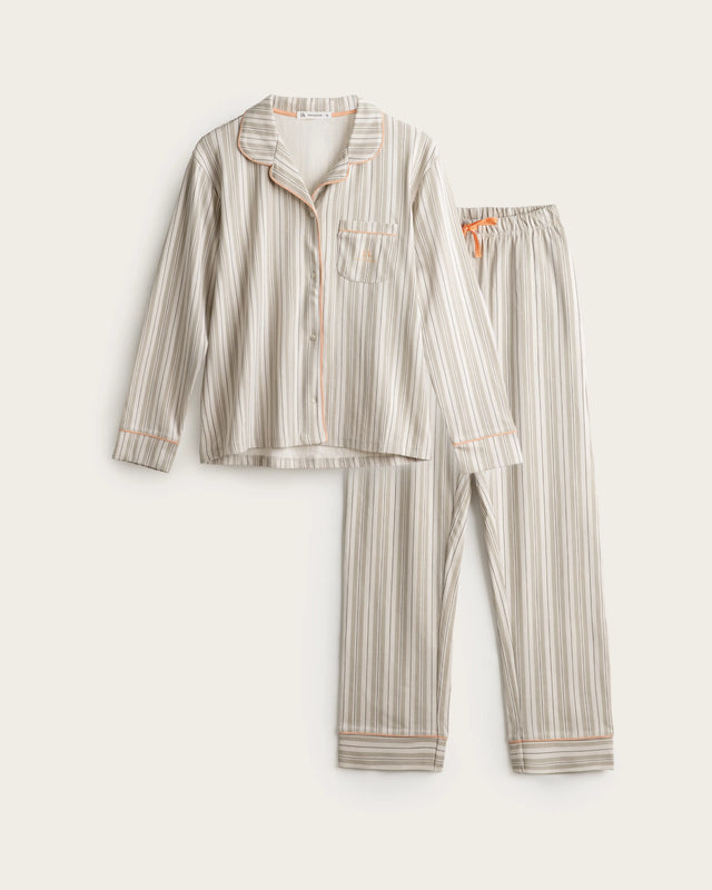 Pijama Largo Mujer Cachemire V2 - Hueso