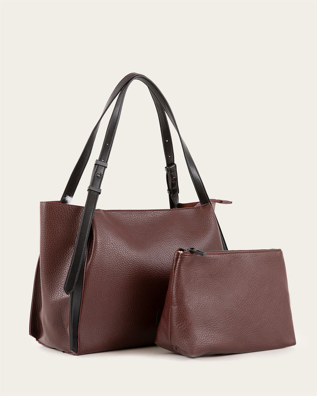 Bolso Hombro Mireya - Piel Sintética - Burdeos