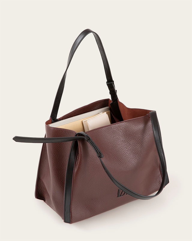 Bolso Hombro Mireya - Piel Sintética - Burdeos