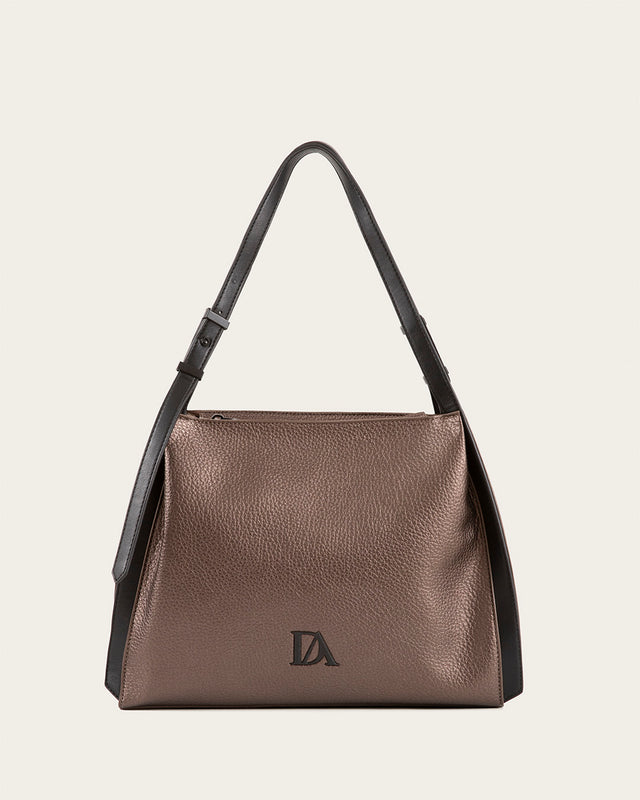 Bolso Hombro Mireya - Nylon - Marrón