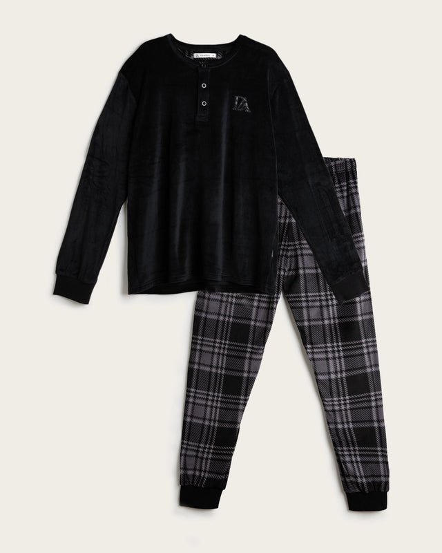 Pijama Largo Hombre Blanket - Negro