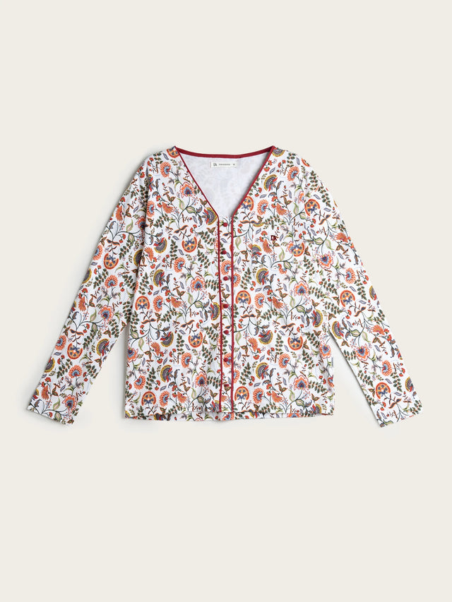Pijama Largo Mujer Cachemire - Rojo carmesí