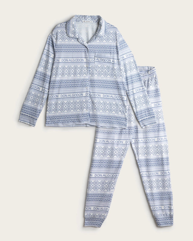 Pijama Largo Mujer Ice - Gris