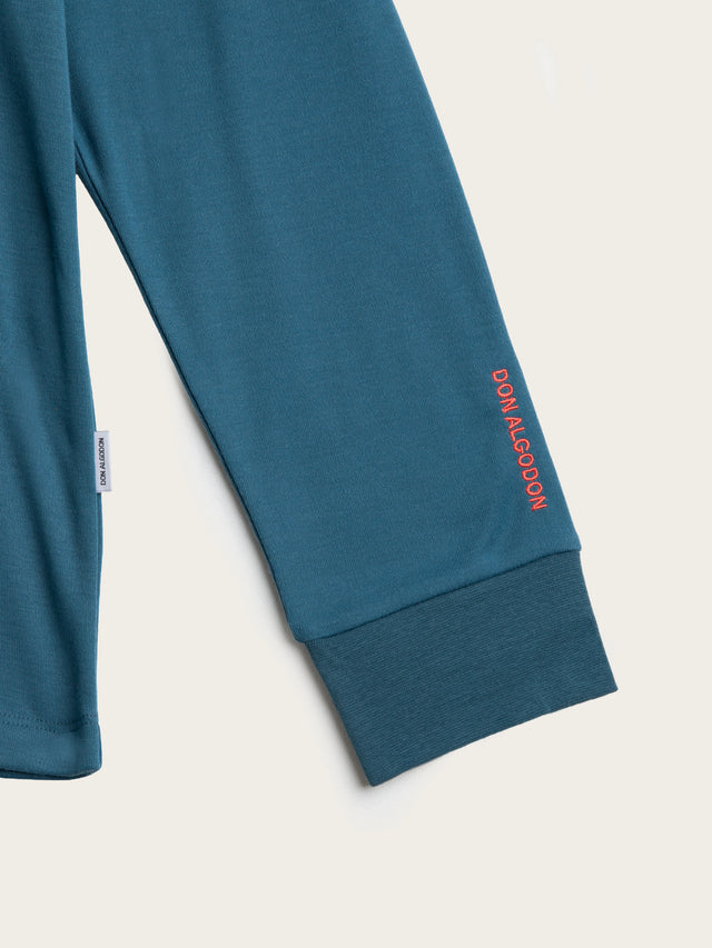 Pijama Largo Mujer Heart - Azul Pizarra